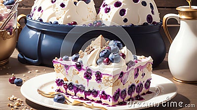 Indulge in a Mouthwatering Blueberry Parfait on National Blueberry Day.AI Generated Stock Photo