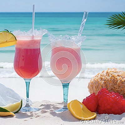 Coastal Cocktails: Sipping Serenity by the Sea Stock Photo