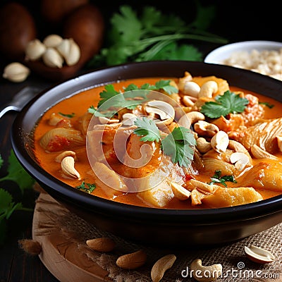Massaman Curry: A Flavorful Thai Interpretation of Persian Delight Stock Photo