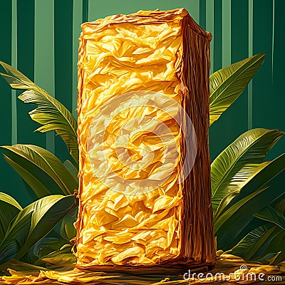 Exotic Delight: The Art of Flaky Pastry Stock Photo