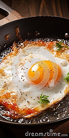The Irresistible Charm of Fried Eggs Stock Photo