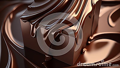 Rich Chocolate Textures. AI Generative. Stock Photo