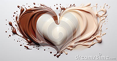 indulgence of chocolate, with a captivating chocolate liquid splash against a solid background. Stock Photo