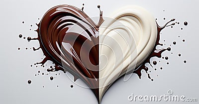 indulgence of chocolate, with a captivating chocolate liquid splash against a solid background. Stock Photo