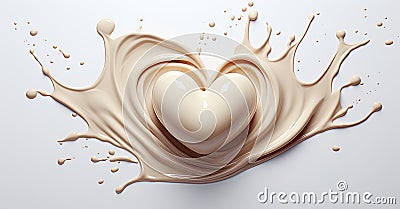 indulgence of chocolate, with a captivating white chocolate liquid splash against a solid background. Stock Photo