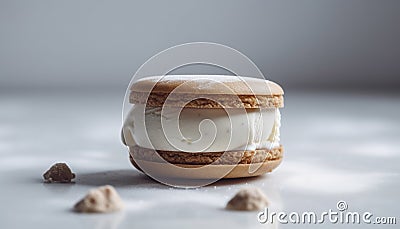 Indulgent French macaroon stack, a sweet gourmet dessert temptation generated by AI Stock Photo