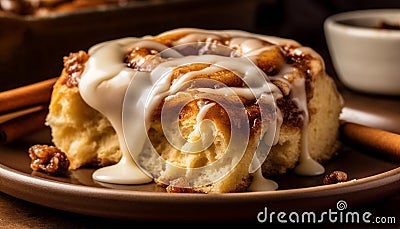 Indulgent homemade dessert, a slice of heaven generated by AI Stock Photo