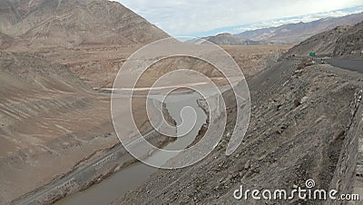 Indus/sindhu river zanskar river confluence Stock Photo