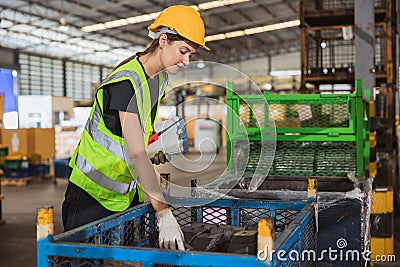 Industrial acceptance sampling plan by attribute or lot quality assurance sampling production quality test check process by Stock Photo