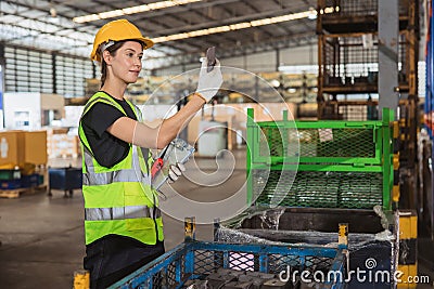 Industrial acceptance sampling plan by attribute or lot quality assurance sampling production quality test check process by Stock Photo