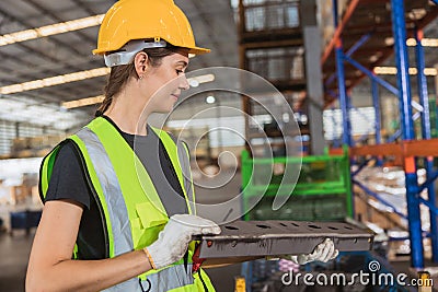 Industrial acceptance sampling plan by attribute or lot quality assurance sampling production quality test check process by Stock Photo