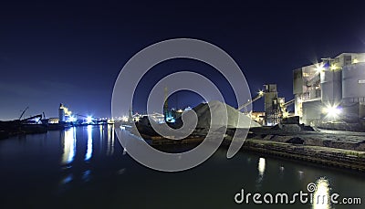 Industrial area, nightshot Stock Photo