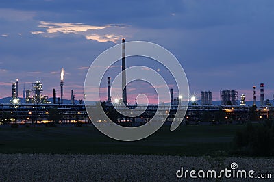 Industrial area - petroleum refinery Stock Photo