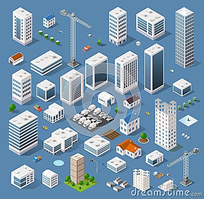 Industrial based on isometric projection Vector Illustration