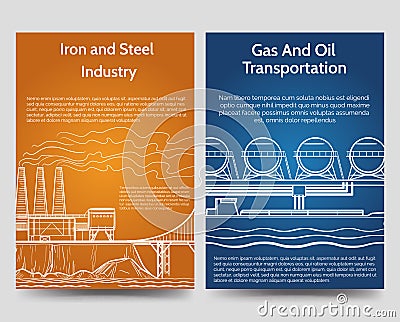 Industrial brochure flyers template Vector Illustration