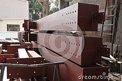 Industrial brown metal beams Stock Photo