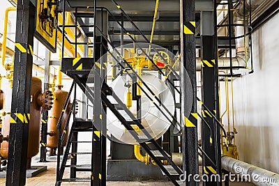 An industrial chiller stainless tank Stock Photo
