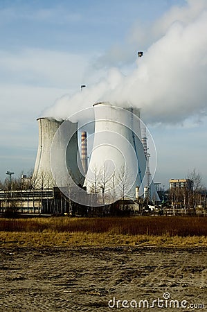 Industrial chimneys Stock Photo