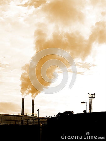 Industrial Chimneys Stock Photo