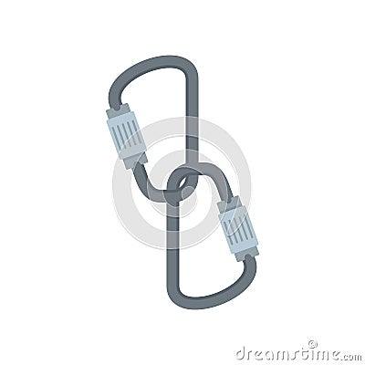 Industrial climber carabines icon flat isolated vector Vector Illustration