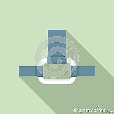 Industrial climber connect ring icon, flat style Cartoon Illustration