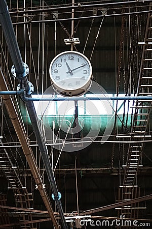 Industrial clock tsukiji fish market Stock Photo