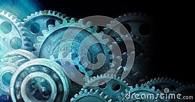 Industrial Cogs Gears Banner Background Stock Photo