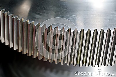 Industrial cogwheel, gear with machine teeth Stock Photo