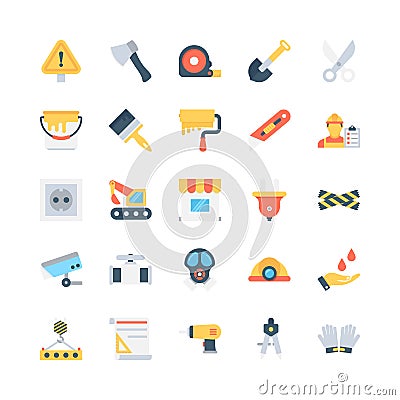 Industrial Colored Vector Icons 3 Stock Photo