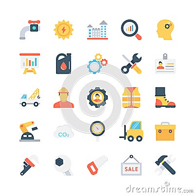 Industrial Colored Vector Icons 2 Stock Photo