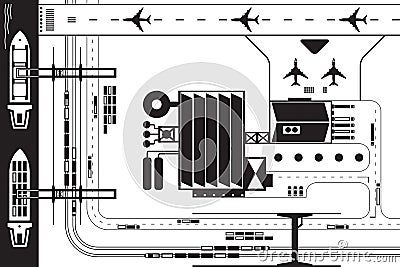 Industrial communication from above Vector Illustration