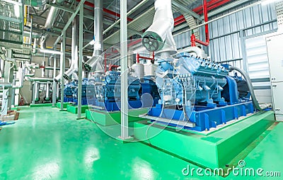 Industrial compressor refrigeration station at manufacturing factory Stock Photo