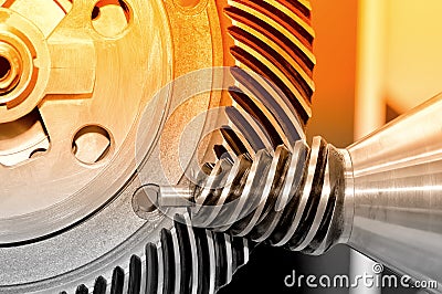 Industrial conical gear and a circular gear, cogwheel Stock Photo