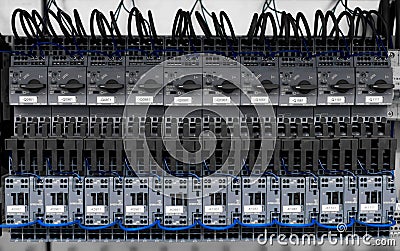 Industrial contactors at factory. Stock Photo