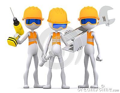 Industrial contractors workers team Stock Photo