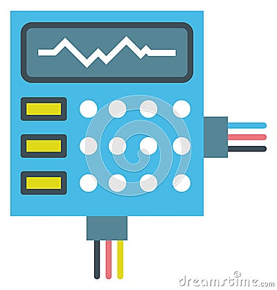 Industrial control panel. Color wire power switch Vector Illustration