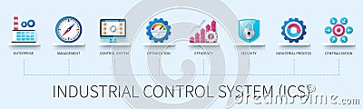 Industrial control system web vector infographics in 3d style Stock Photo