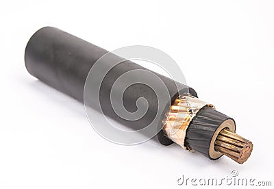 Cross section of low-voltage cable. Stock Photo