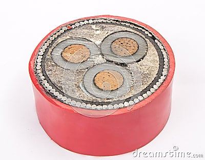 Cross section of low-voltage cable. Stock Photo