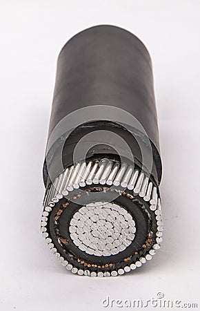 Cross section of low-voltage cable. Stock Photo