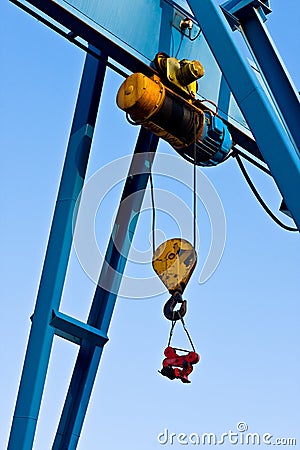 Industrial crane detail Stock Photo