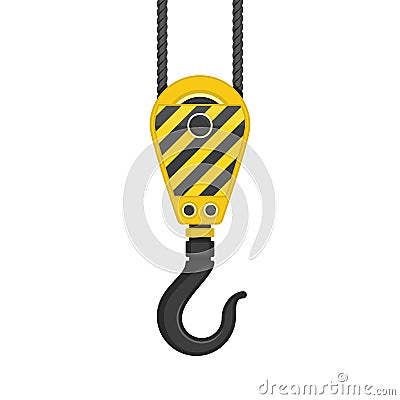 Industrial crane hook. Vector Illustration