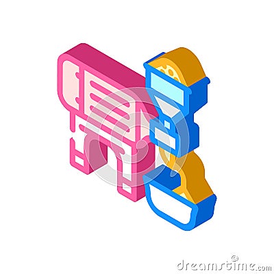 industrial crusher for production peanut butter isometric icon vector illustration Vector Illustration