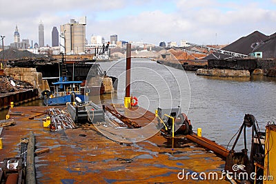 Industrial Cuyahoga River Stock Photo