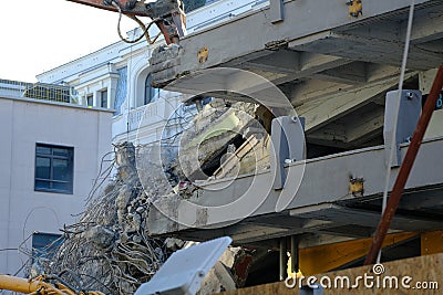 Industrial dismantle, mechanical destruction Stock Photo