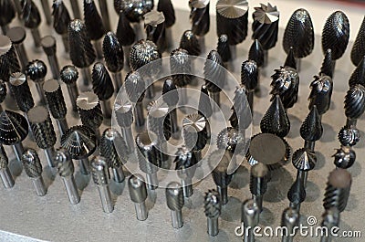 Industrial Drill Bit Set for Wood, Metal Working Stock Photo