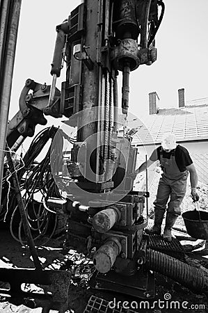 Industrial drilling machine Stock Photo