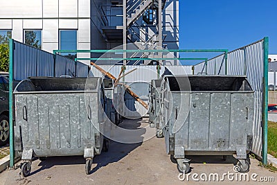 Industrial Dumpster Bins Stock Photo