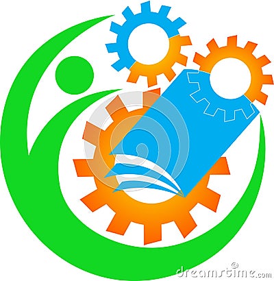 Industrial education logo Vector Illustration