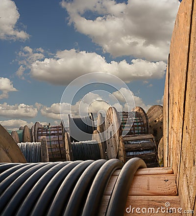 Industrial electrical cable Stock Photo